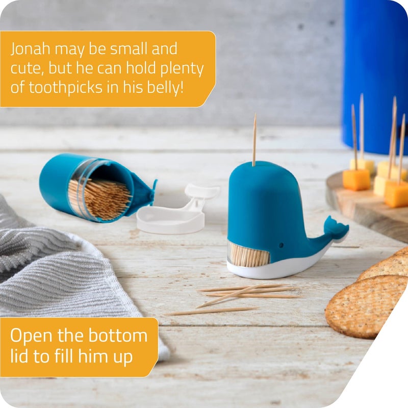 PELEG DESIGN Jonah Toothpick Holder - Cute Whale Toothpick Dispenser - Fun and Decorative Plastic Toothpick Holder for Easy Access During Meals or Gatherings - Image 3